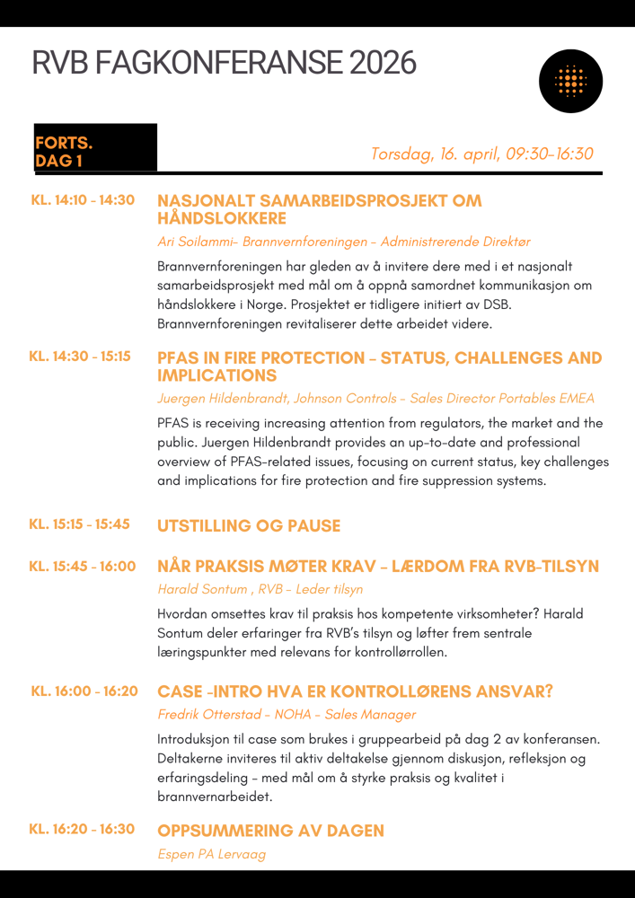 Fagprogram - Fortsettelse dag 1